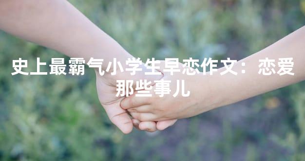 史上最霸气小学生早恋作文：恋爱那些事儿