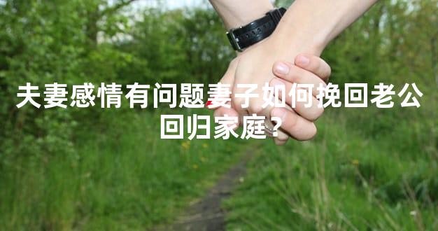 夫妻感情有问题妻子如何挽回老公回归家庭？