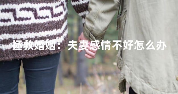 拯救婚姻：夫妻感情不好怎么办