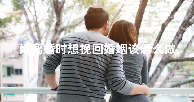 闹离婚时想挽回婚姻该怎么做